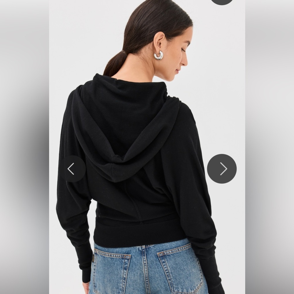 NWT $425 Simkhai Riley Black Wrap Hoodie Size M Wool Sweater